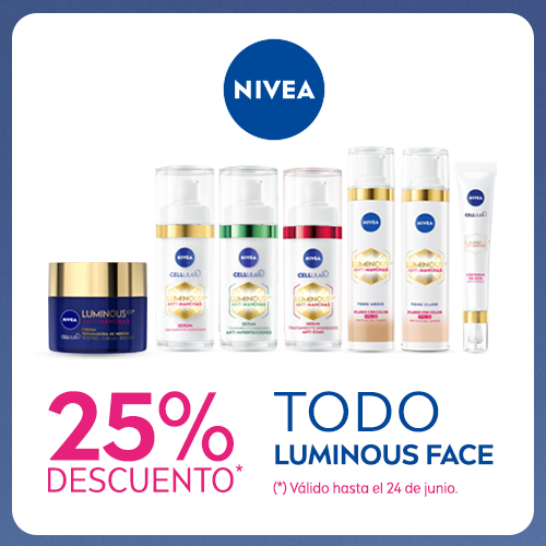 Nivea Luminous Face 25% dcto.