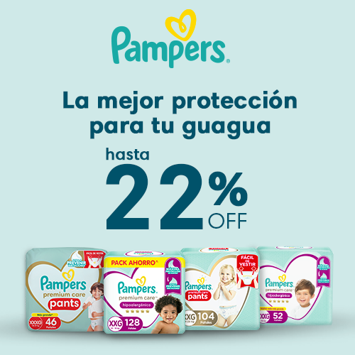 Pampers hasta 22% dcto.