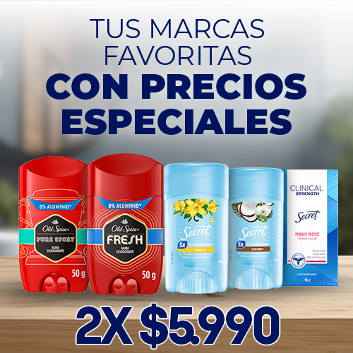 Secret y Old Spice desde 2x $5.990