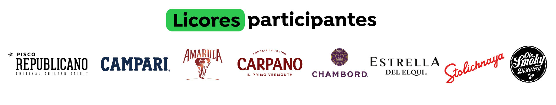 Licores participantes