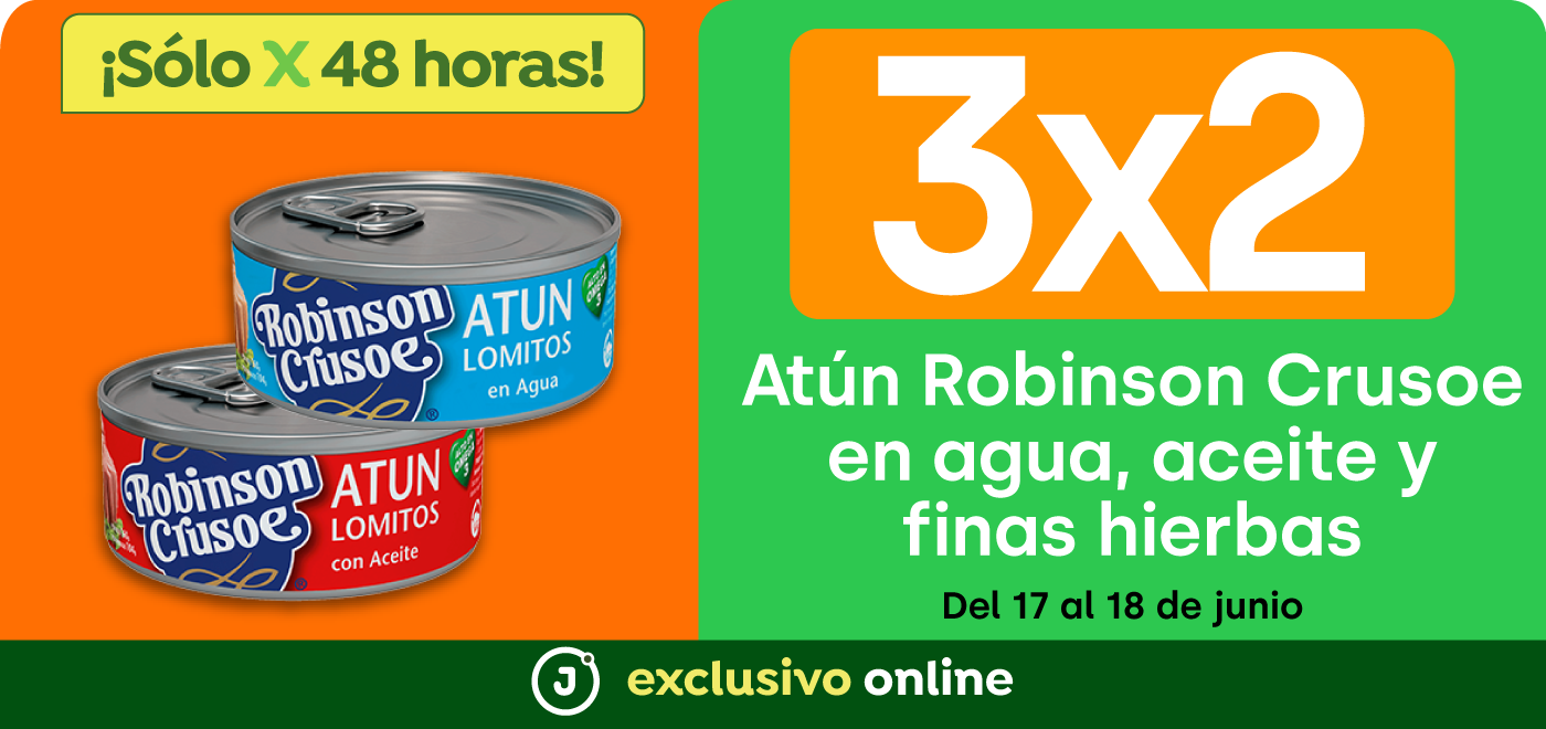Bombazo exclusivo ecomm - Atun Robinson Crusoe Agua, Aceite y Finas Hierbas 3x2 - 17-06-2025 al 18-06-2025