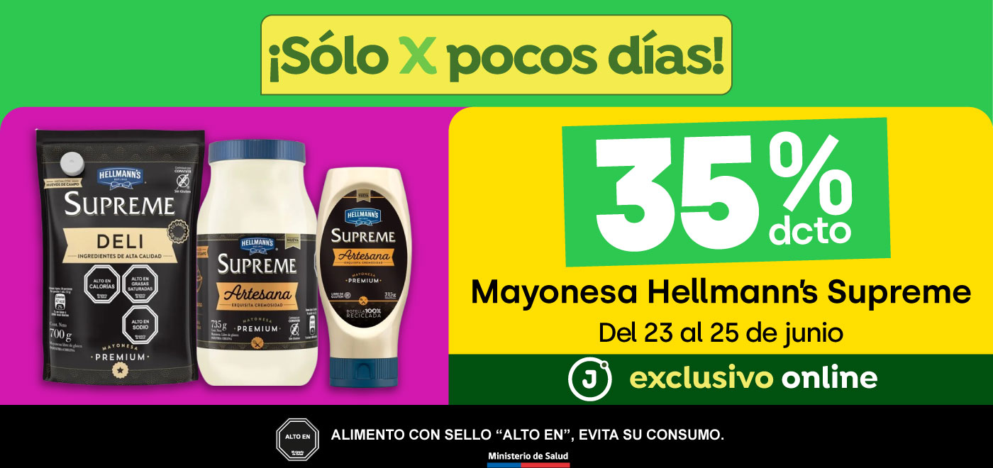 Bombazo exclusivo ecomm - Mayonesa Hellmann's Supreme 35% descto - 23-06-2025 al 25-06-2025
