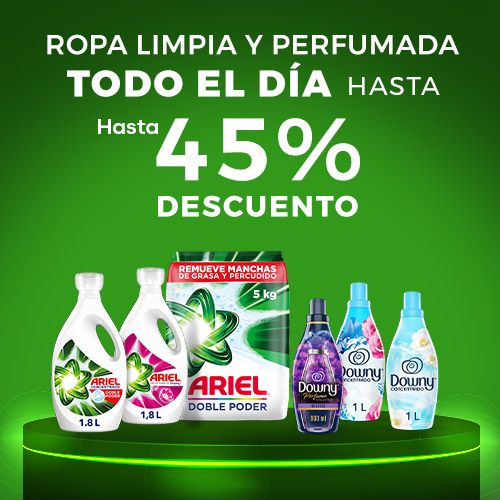 Ariel y Downy hasta 45% dcto.
