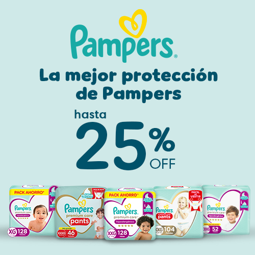 Pampers hasta 25% dcto.