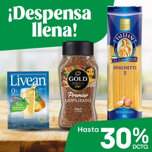 Productos para tu despensa hasta 30% dcto.