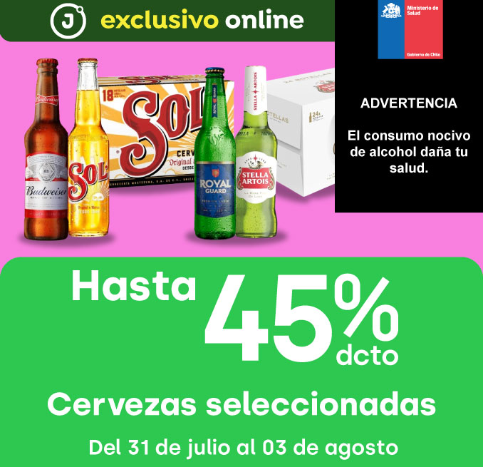 Bombazo exclusivo ecomm - Cervezas seleccionadas hasta 45% descto - 31-07-2025 al 03-08-2025