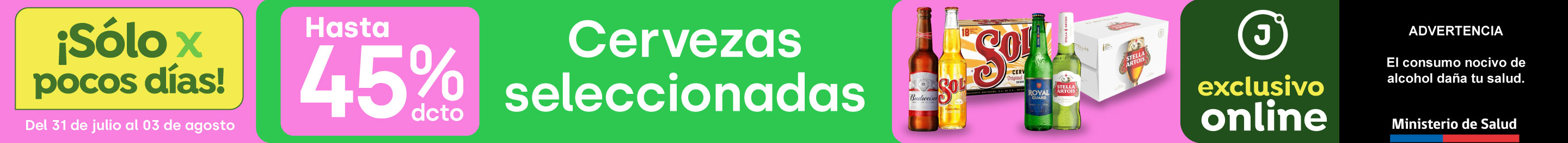Bombazo exclusivo ecomm - Cervezas seleccionadas hasta 45% descto - 31-07-2025 al 03-08-2025