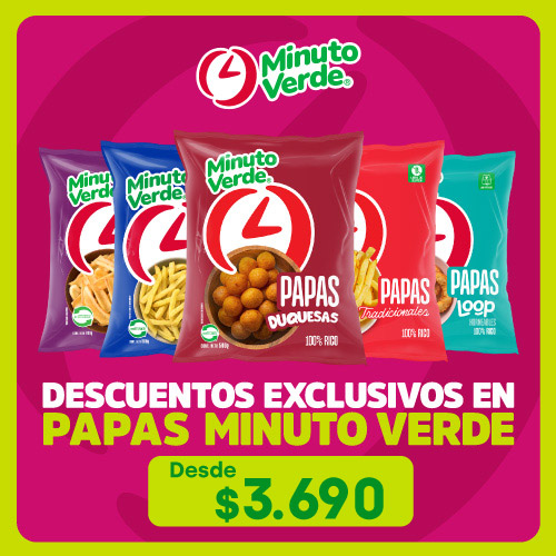 Papas Minuto verde desde $3.690