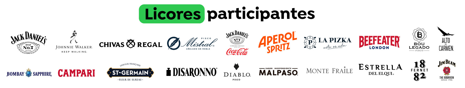 Licores participantes