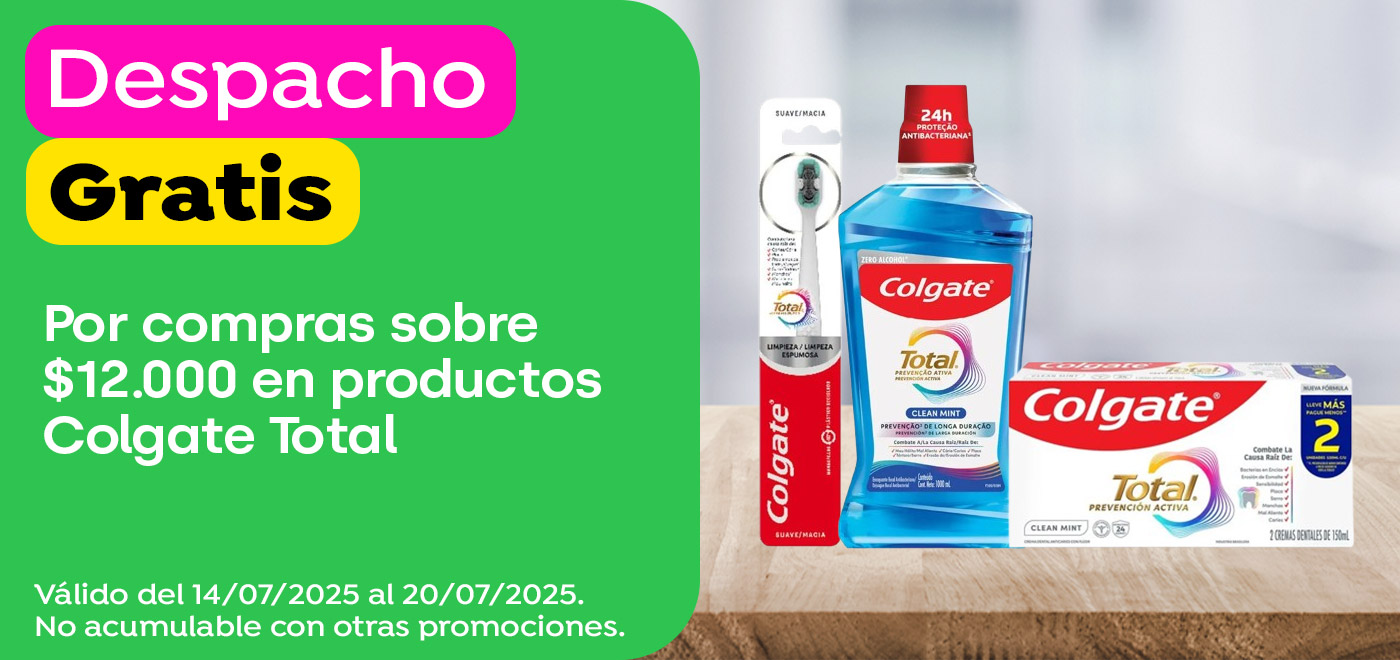 Dsp gratis - COLGATE - Por compras sobre $12.000 en productos Colgate Total - 14-07-2025 al 20-07-2025