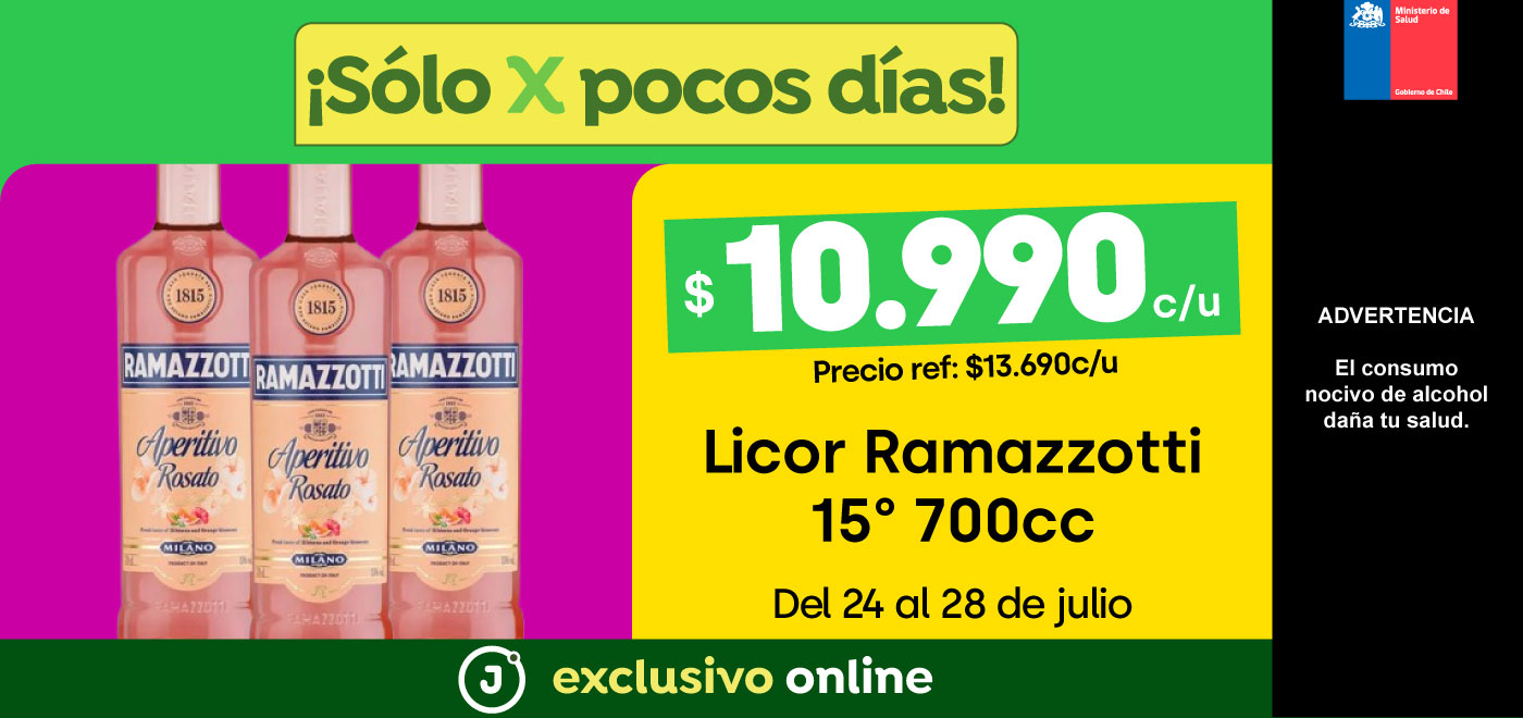 Bombazo exclusivo ecomm - Licor Ramazzotti 15° 700cc 10.990 (pref: 13.690) - 24/07/2025 al 28/07/2025
