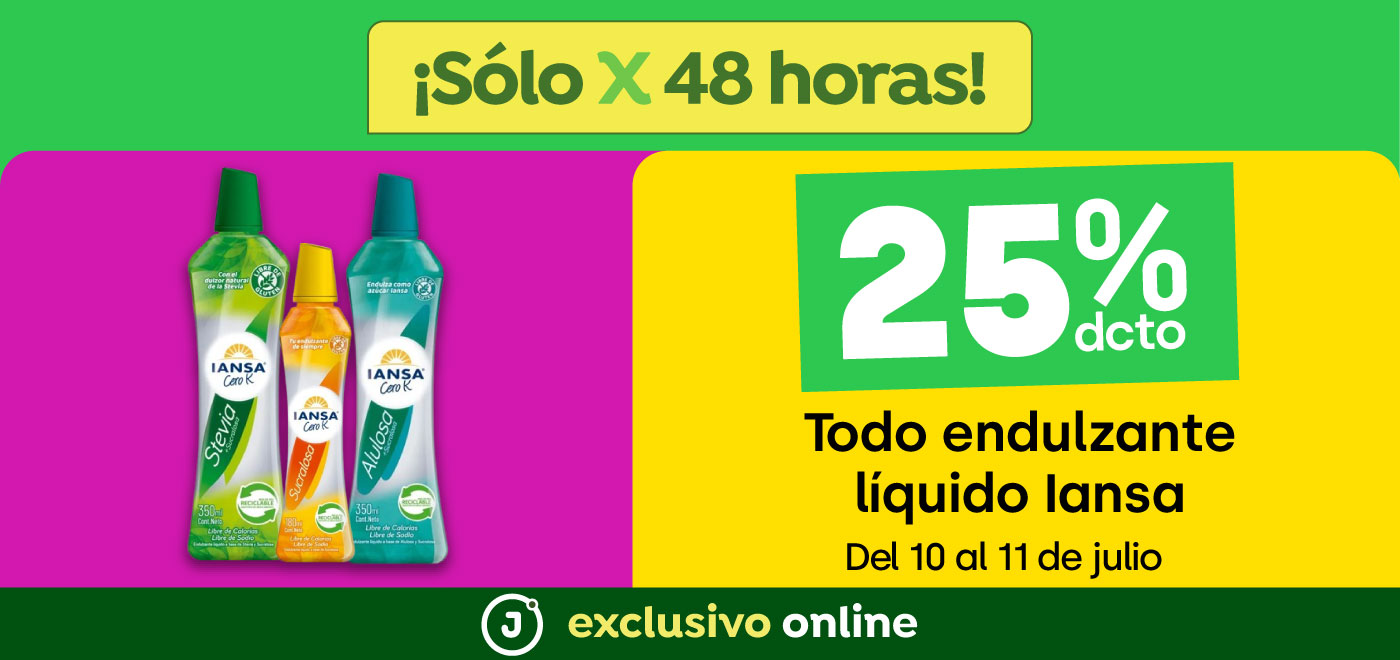 Bombazo exclusivo ecomm - Todo Endulzante liquido Iansa con 25% de descuento - 10-07-2025 al 11-07-2025