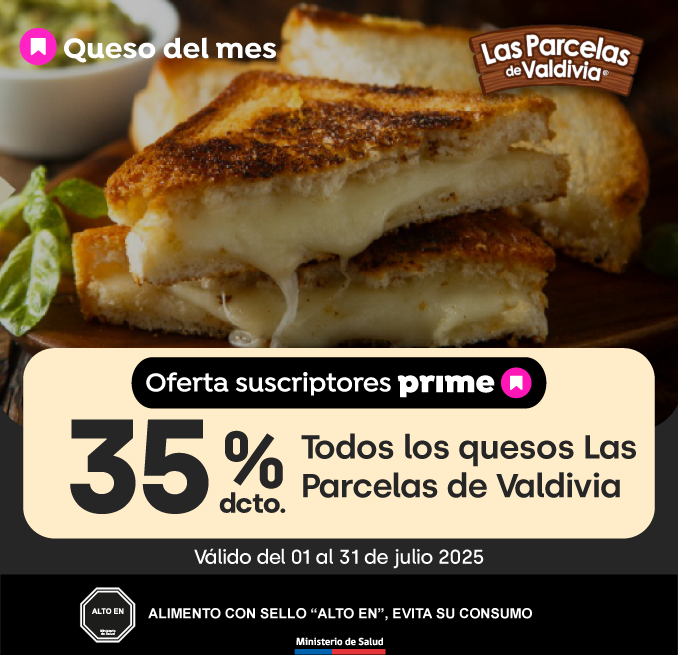 Prime - 35% QUESOS LAS PARCELAS DE VALDIVIA - 01-07-2025 al 31-07-2025
