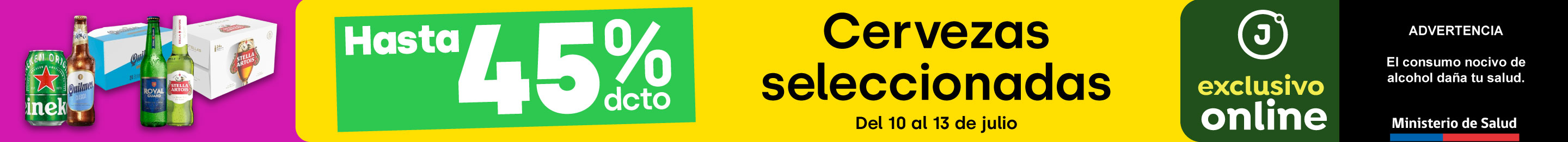 Bombazo exclusivo ecomm - Cervezas seleccionadas hasta 45% descto - 10-07-2025 al 13-07-2025