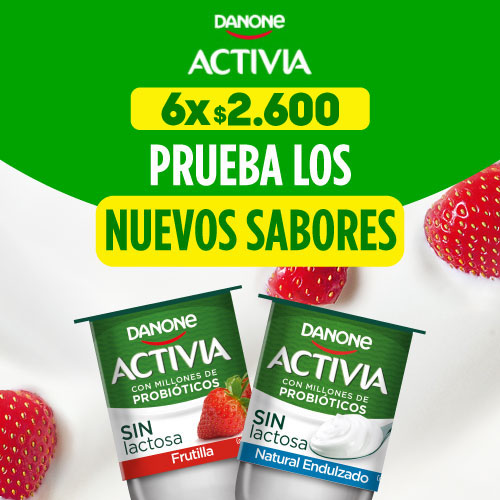 6x$2.600 Yoghurt Activia Semillas-Trozos Sin Lactosa