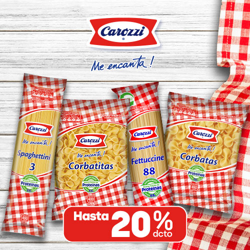 Pastas Carozzi hasta 20% dcto.