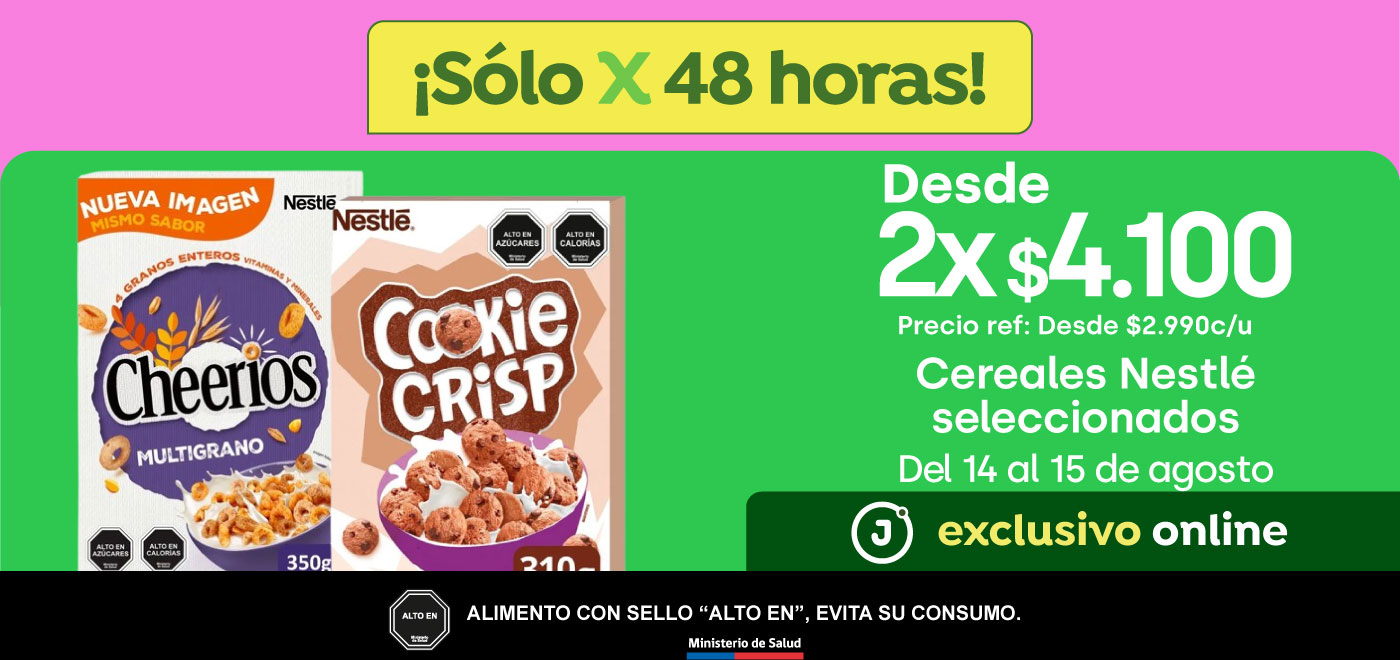 Bombazo exclusivo ecomm - Cereales Nestlé desde 2x $3.600 - 14-08-2025 al 15-08-2025