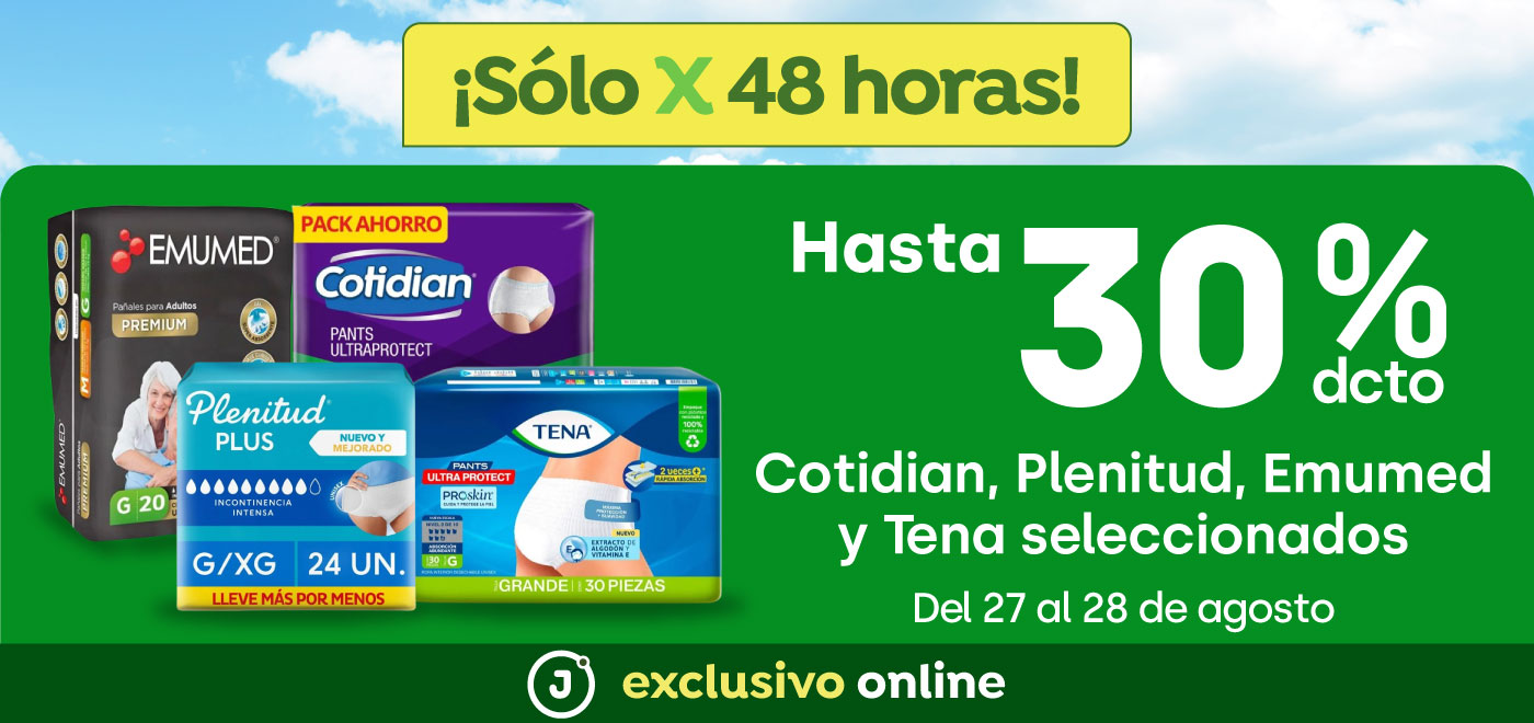 Bombazo exclusivo ecomm - Cotidian, Plenitud, Emumed, Tena seleccionados hasta 30% descto - 27/08/2025 al 28/08/2025
