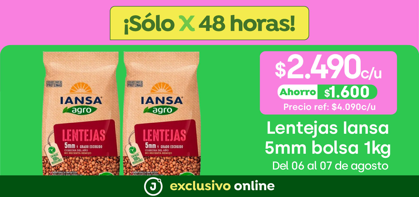 Bombazo exclusivo ecomm - LENTEJAS IANSA 5MM BOLSA 1KG // $2.490 - 06-08-2025 al 07-08-2025