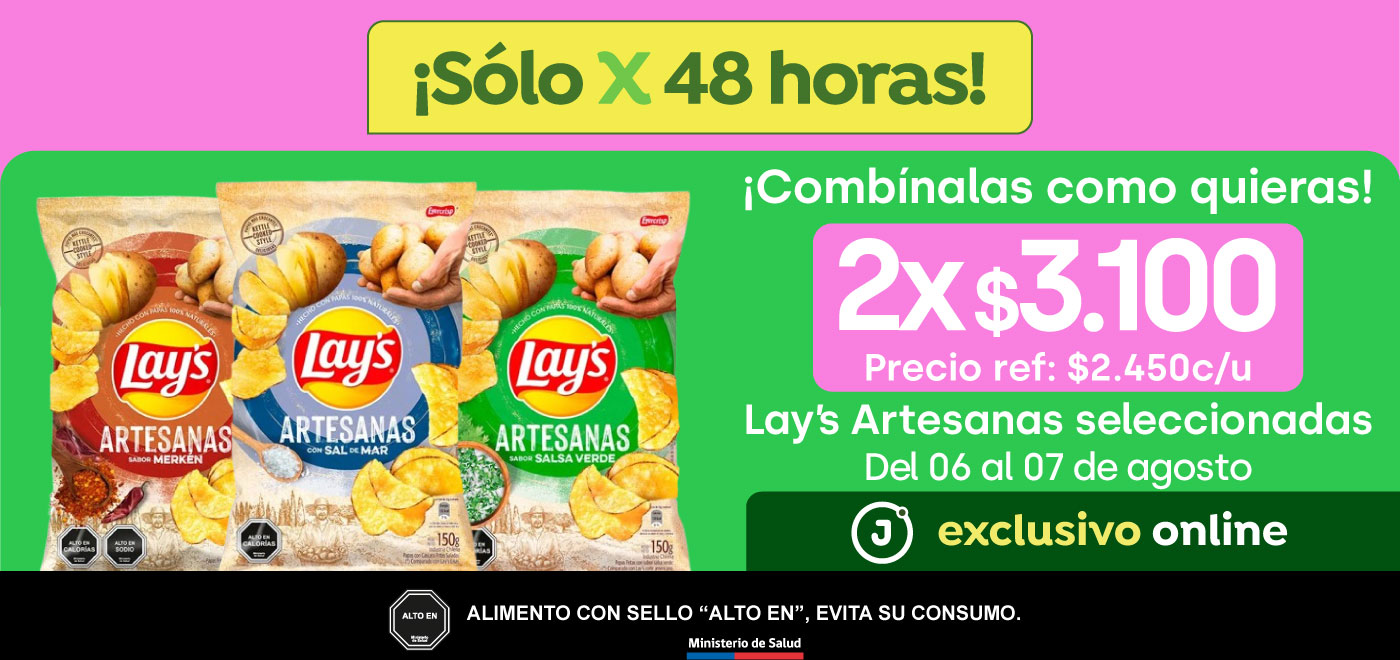 Bombazo exclusivo ecomm - COMBINALAS COMO QUIERAS! LAYS ARTESANAS 2X3100  - 06-08-2025 al 07-08-2025