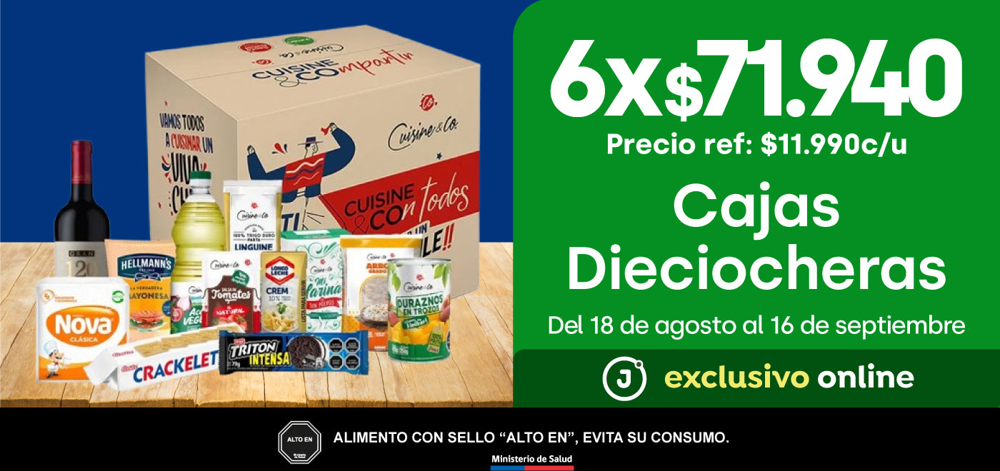 Excl - CAJAS DIECIOCHERAS 6 x $71.940 ($11.990 c/u) - 18-08-2025 al 16-09-2025