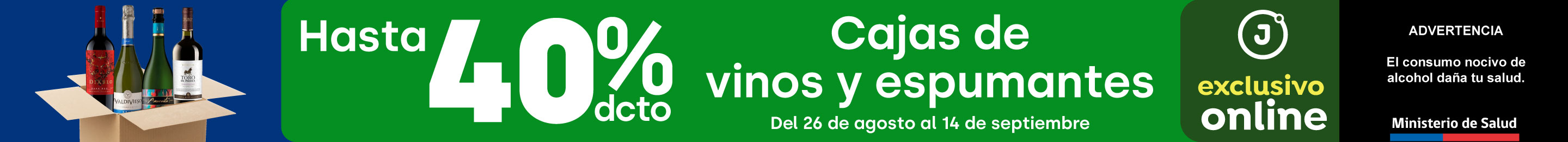 Especial - CAJAS DE VINOS Y ESPUMANTES HASTA 40% DESCTO - 26-08-2025 al 14-09-2025