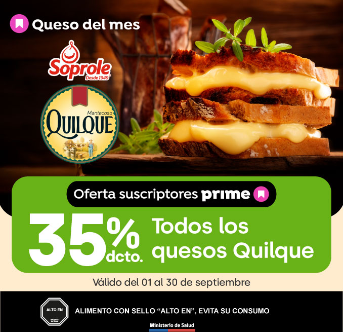 Prime - 35% TODOS LOS QUESOS QUILQUE - 1-09-2025 al 30-09-2025