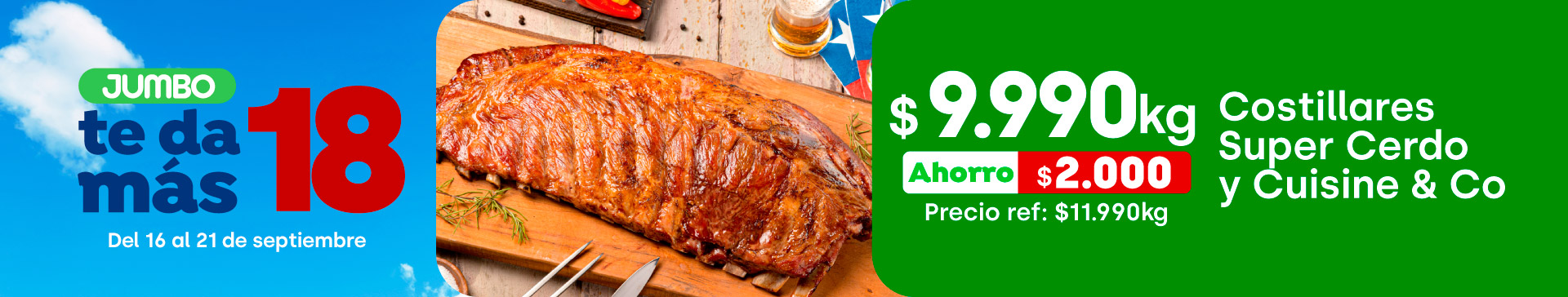 Ciclos - Costillares Super Cerdo y C&Co $9.990 kg (p.ref. $11.990kg) - 16-09-2025 al 21-09-2025