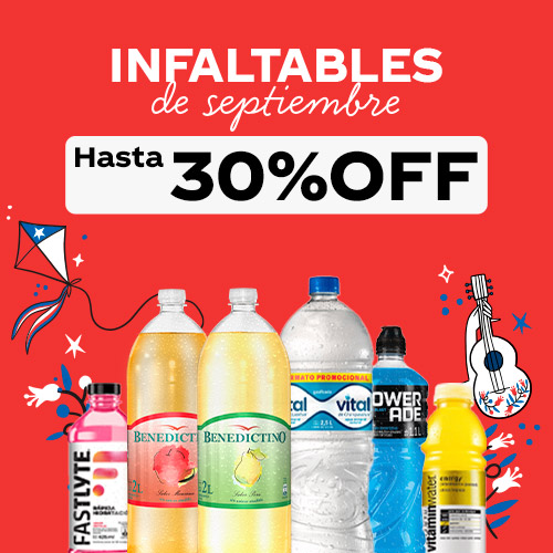 Bebidas, jugos y aguas hasta 30% dcto.