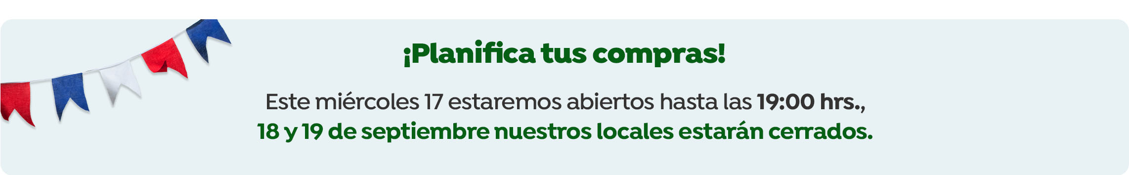 Horarios Fiestas Patrias