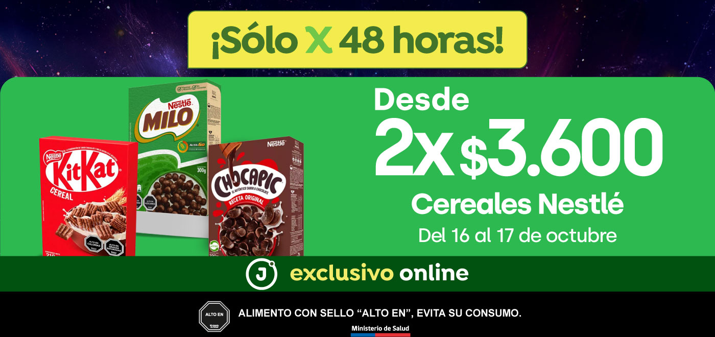 Bombazo exclusivo ecomm - CEREALES NESTLÉ DESDE 2X 3.650 - 16-10-2025 al 17-10-2025