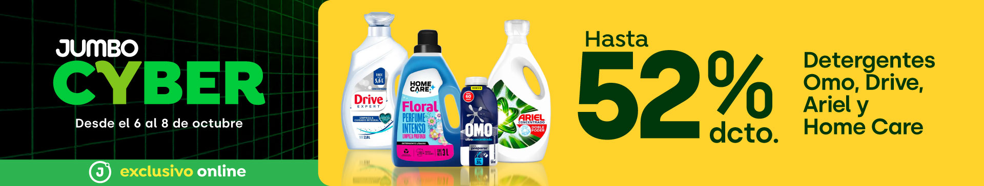 Cyber - DETERGENTES OMO, DRIVE, ARIEL Y HOME CARE HASTA 52% - 6-10-2025 al 8-10-2025