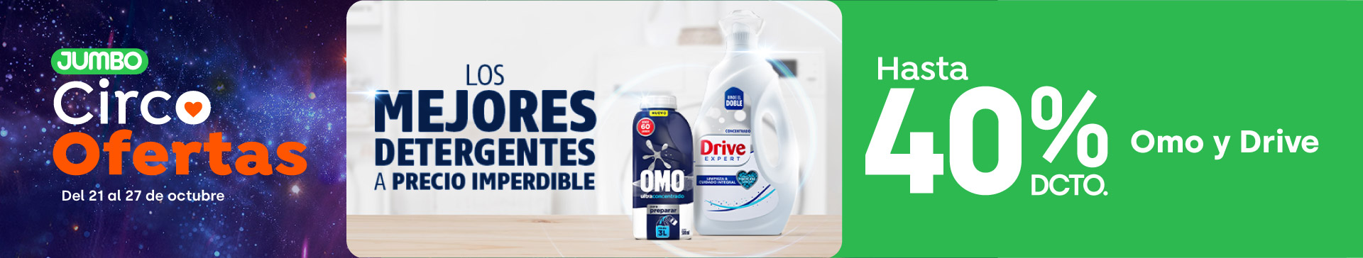 Banner ppal proveedor - UNILEVER - Omo y Drive hasta 40% descto - 21-10-2025 al 27-10-2025