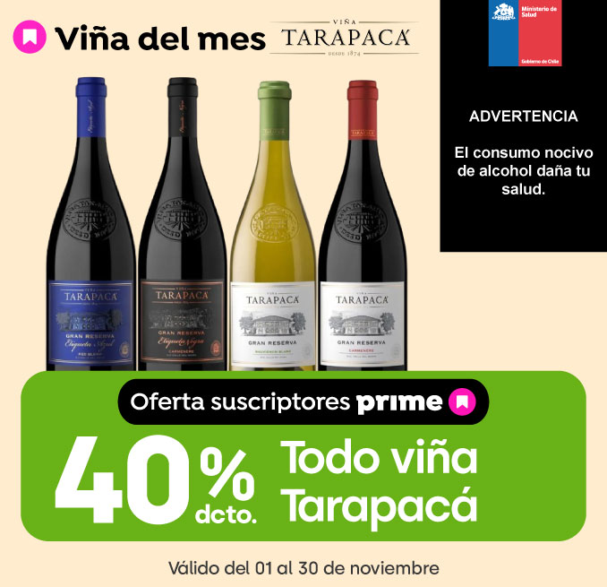 Prime - TODO VIÑA TARAPACÁ 40% DESCTO - 1-11-2025 al 30-11-2025
