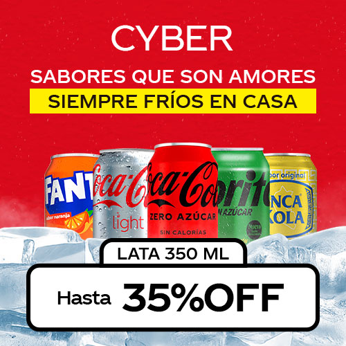 Bebidas lata pack 6x 350cc hasta 35% dcto.