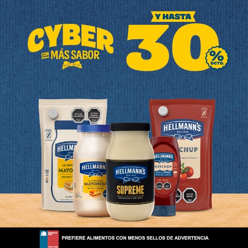 Mayonesa y ketchup Hellmann's hasta 30% dcto.