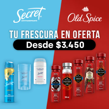Desodorantes Secret y Old Spice desde $3.450