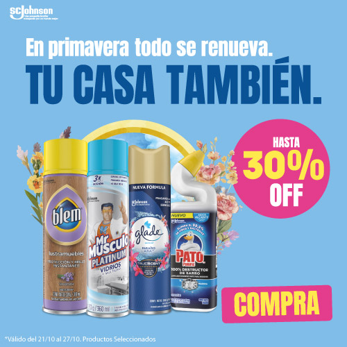 Glade, Mr. Músculo, Pato hasta 30% dcto.