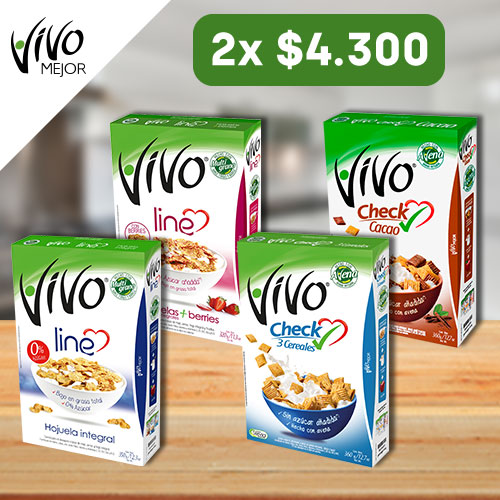 2x $4.300 Cereales Vivo seleccionados