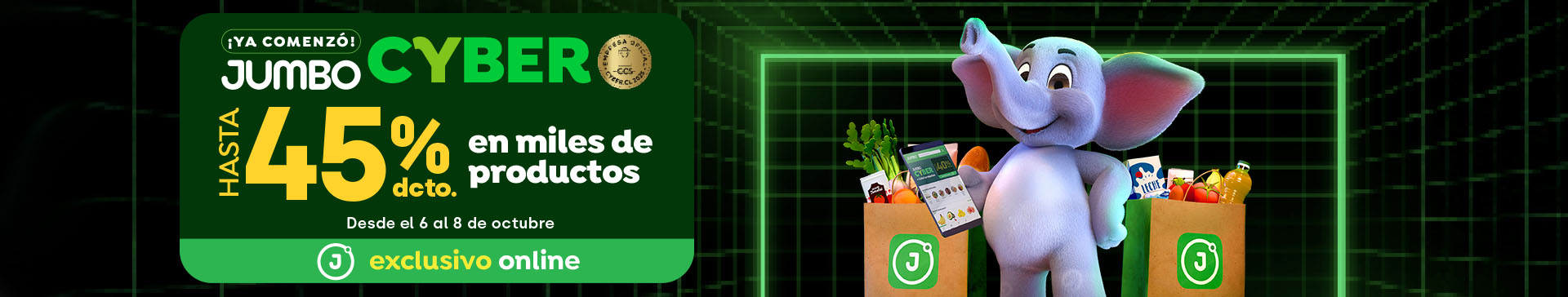 Aprovecha el Cyber Monday! Desde el 6 al 8 de Octubre
