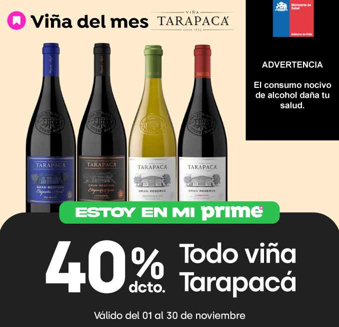 Prime - TODO VIÑA TARAPACÁ 40% DESCTO - 1-11-2025 al 30-11-2025