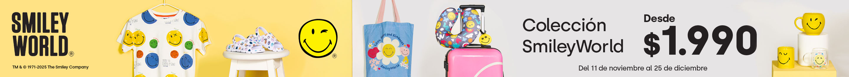 Especial - Colección SmileyWorld desde $1.990 - 03-11-2025 al 25-12-2025