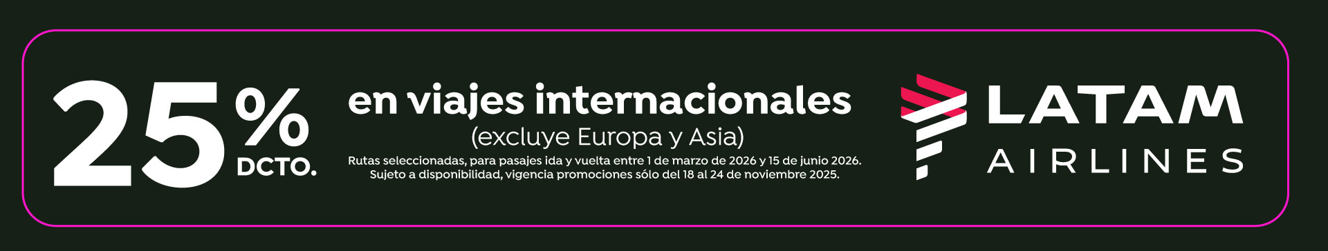 25% dcto en LATAM