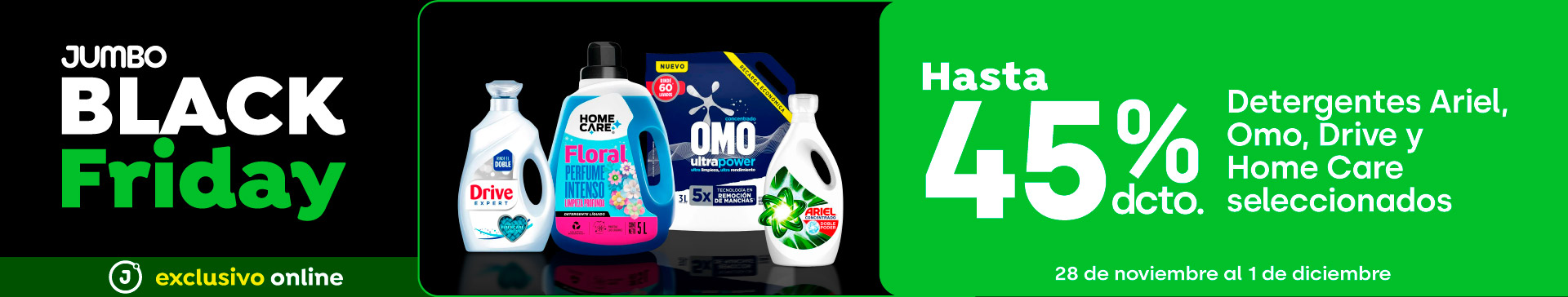 DETERGENTES ARIEL, OMO, DRIVE Y HOME CARE SELECCIONADOS HASTA 45%