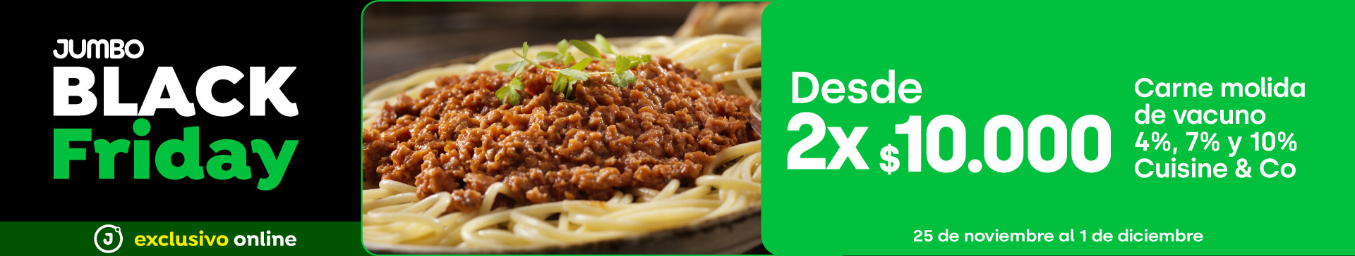 Bombazo exclusivo ecomm - Carne molida de vacuno C&CO 4%, 7% y 10% desde 2x $10.000 - 25-11-2025 al 01-12-2025