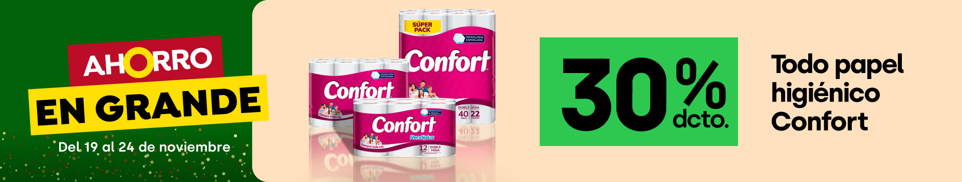 Ciclos - Todo papel higiénico Confort 30%dcto. - 19-11-2025 al 24-11-2025