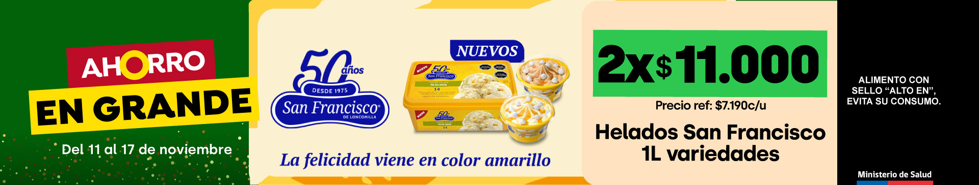 Banner ppal proveedor - CAROZZI - HELADOS SAN FRANCISCO 50 AÑOS - 18-11-2025 al 24-11-2025