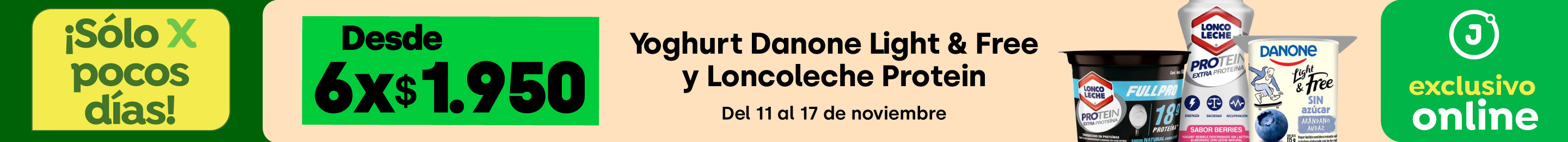 Bombazo exclusivo ecomm - Watts - Yoghurt Light & Proteina Loncoleche desde 6x $1.950 - 11/11/2025 al 17/11/2025