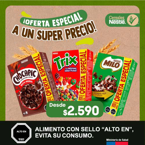 Cereales Nestlé desde $2.590