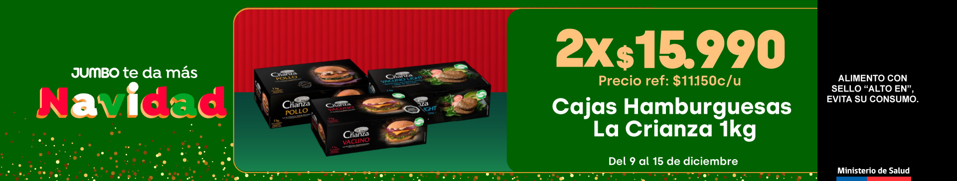 Ciclos - Hamburguesas La Crianza 1kg - 09-12-2025 al 15-12-2025